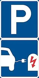 Vägmärket för parkering med laddningsplats för elbil