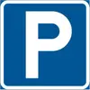 Vägmärket som visar parkeringsplats